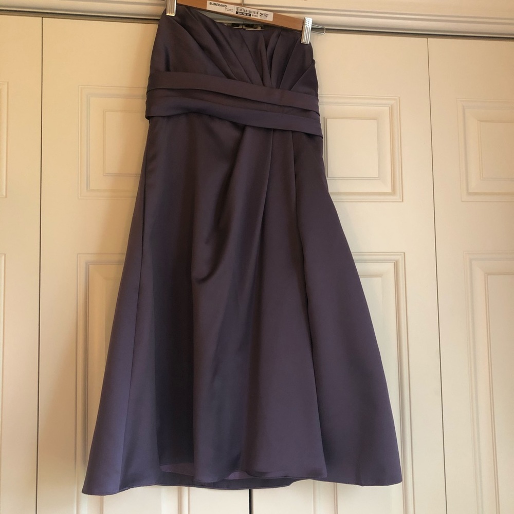 Purple midi Bridesmaid Dress